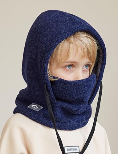 Happy Cherry Kids Balaclava Hat Winter Boys 4-10 Years Neck Warmer Hood Ski Face Mask Hat Children Warm Ski Snowboarding Hiking Cycling