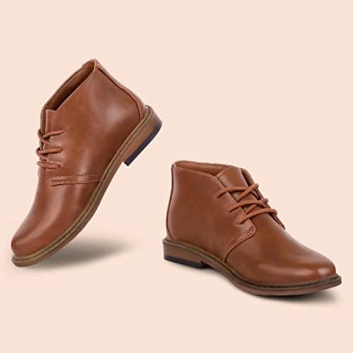 Harvest Land Boys Dress Shoes Lace-up School Shoes Kids Classic Oxford Boots Boys Loafer Flats Hook And Loop Light Comfortable For Toddler Big Kids