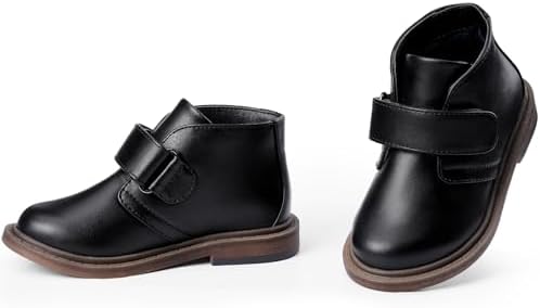 Harvest Land Boys Dress Shoes Lace-up School Shoes Kids Classic Oxford Boots Boys Loafer Flats Hook And Loop Light Comfortable For Toddler Big Kids