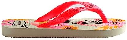 Havaianas - Kids Flores Comfortable Durable And Fun Flip-Flops Floral-Print Sole Metallic Straps And Non-Slip Sole Girls