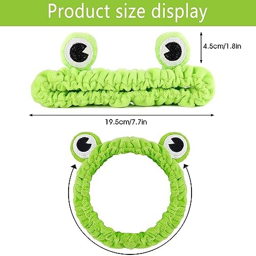 Headband For Washing Face Cute Frog Headband Spa Skincare Headband Frog Eye Makeup Head Band Soft Elastic Headband Hair Accessories For Washing Face Shower Sports Beauty Skincare