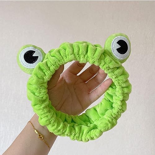 Headband For Washing Face Cute Frog Headband Spa Skincare Headband Frog Eye Makeup Head Band Soft Elastic Headband Hair Accessories For Washing Face Shower Sports Beauty Skincare