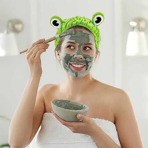 Headband For Washing Face Cute Frog Headband Spa Skincare Headband Frog Eye Makeup Head Band Soft Elastic Headband Hair Accessories For Washing Face Shower Sports Beauty Skincare