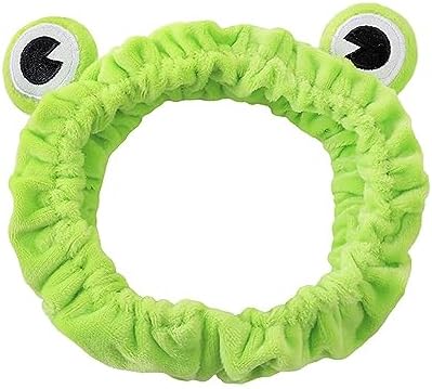 Headband for Washing Face Cute Frog Headband Spa Skincare Headband Frog Eye Makeup Head Band Soft Elastic Headband Hair Accessories for Washing Face Shower Sports Beauty Skincare