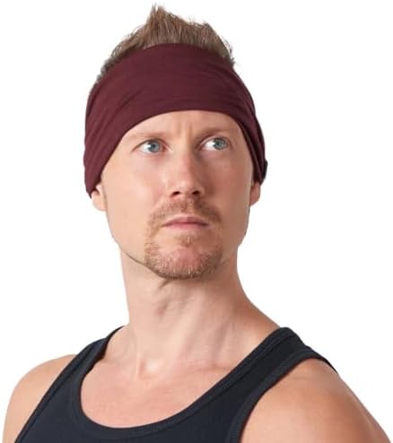 Headbands for Men Women Hair Band - Nurse Accessories for Work Sweat Band Elastic Athletic Head Wrap Maroon