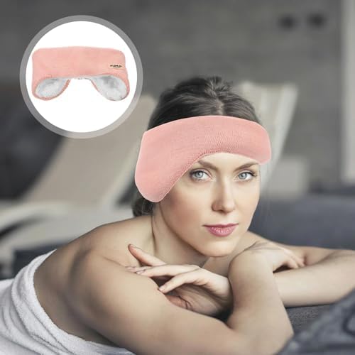 Healeved Fleece Sleep Ear Muffs - Pink Kids Ear Muffs With Soft Fuzzy Lined Noise Cancelling Sleep Ear Warmer Headband 2 In 1 For Travel Study - Winter Warm Ear Muff
