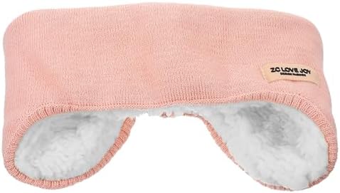 Healeved Fleece Sleep Ear Muffs - Pink Kids Ear Muffs with Soft Fuzzy Lined Noise Cancelling Sleep Ear Warmer Headband 2 in 1 for Travel Study - Winter Warm Ear Muff