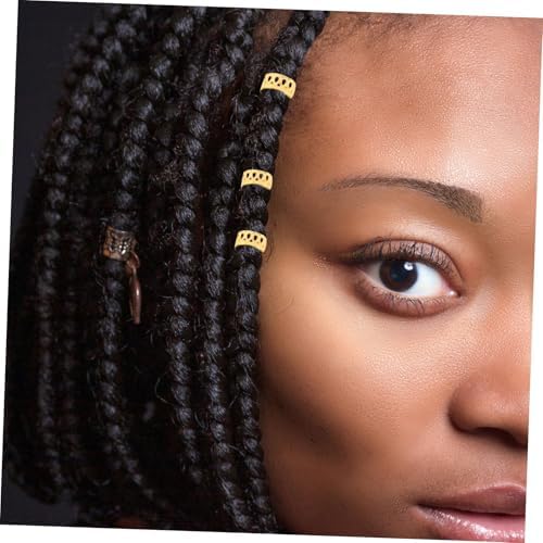 Healvian 36pcs Hollow Hair Rings For Braids Dreadlock Jewelry DIY Hair Accessories For Women Men Secure Fit For Parties Weddings Performances