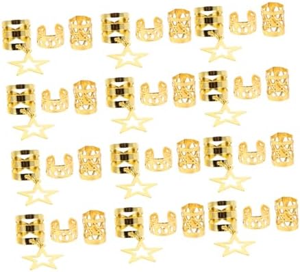 Healvian 36pcs Hollow Hair Rings for Braids Dreadlock Jewelry DIY Hair Accessories for Women Men Secure Fit for Parties Weddings Performances