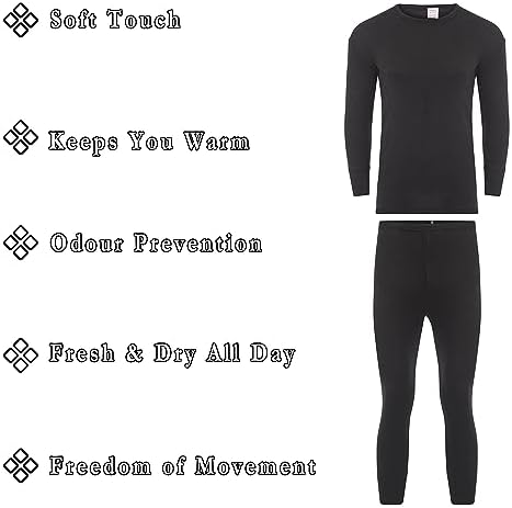 Heatwave Kids Thermal Long Sleeve Top & Pants Set Warm Winter Underwear