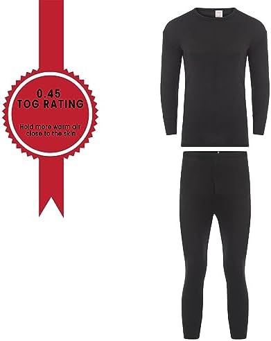 Heatwave Kids Thermal Long Sleeve Top & Pants Set Warm Winter Underwear