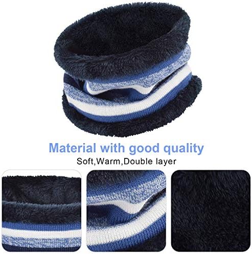 Heekpek 3 Pieces Hat And Scarf Sets For Kids Winter Pom Pom Hat Scarf Gloves Set For Girls Boys Warm Knitted Beanie Hats Snood Scarf And Gloves For Children