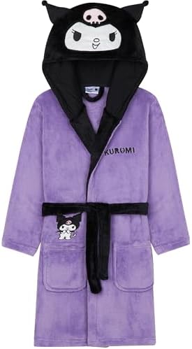 Hello Kitty Girl's Dressing Gown Fleece Hooded Bathrobe