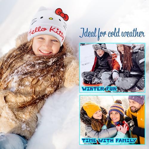 Hello Kitty Winter Accessories Set For Girls Teenagers Cosy 3 Piece Beanie Scarf And Gloves Set - Gifts For Girls