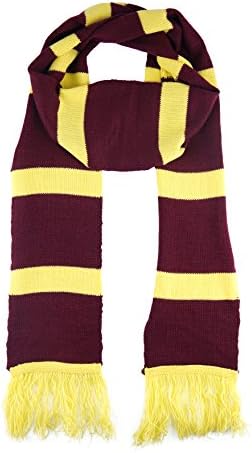 HENBRANDT Red and Gold Wizard School Scarf One Size Unisex Magic Fancy Dress Imaginative Play Halloween Book Week Dress Up Accessory Winter Warm Scarf