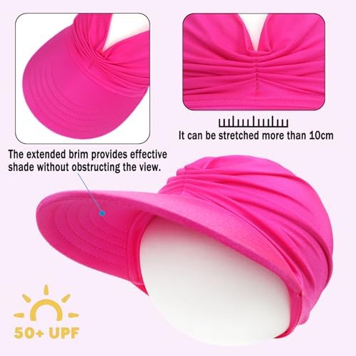 HERUAI Children's UV Protection Visor Cap Sun Visor Girls & Boys Ponytail Beach Hat Breathable Packable High Sun Protection Pink S (1-5 Years) & M (5-9 Years) Unisex Spring & Summer