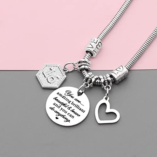 HEYEJET Birthday Gifts For Women & Girls - Charm Bracelet For 10th To 21st Birthdays - Perfect For Daughter Niece Sister Friend & Teen Girls