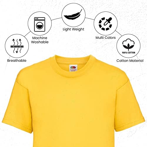 HiFEN® Kids Crew Neck Short Sleeve T Shirts Cotton Rich Plain Classic Fit Valueweight Casual Top 3 To 15 Years 3 Pack