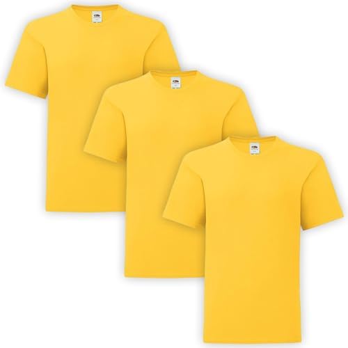 HiFEN® Kids Crew Neck Short Sleeve T Shirts Cotton Rich Plain Classic Fit Valueweight Casual Top 3 to 15 Years 3 Pack
