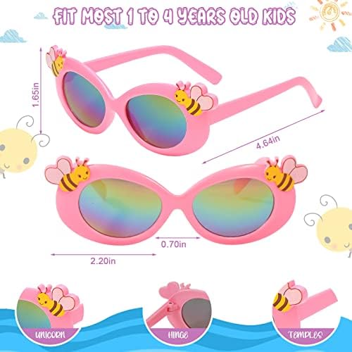 Hifot 3 Pieces Kids Sunglasses Unicorn Round Shaped Snowflake Cute Party Dress Up Glasses For Girls Boys Age 3-10