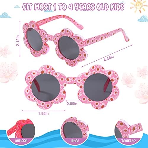 Hifot 3 Pieces Kids Sunglasses Unicorn Round Shaped Snowflake Cute Party Dress Up Glasses For Girls Boys Age 3-10