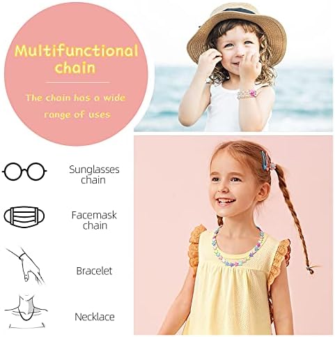 Hifot 4 Pack Kids Eyeglasses Strap Eyewear Retainer Glasses Holder Strap Face Mask Lanyard Mask Holders Around Neck For Women Girl Eyeglass Chain For Kids Multicolor One Size