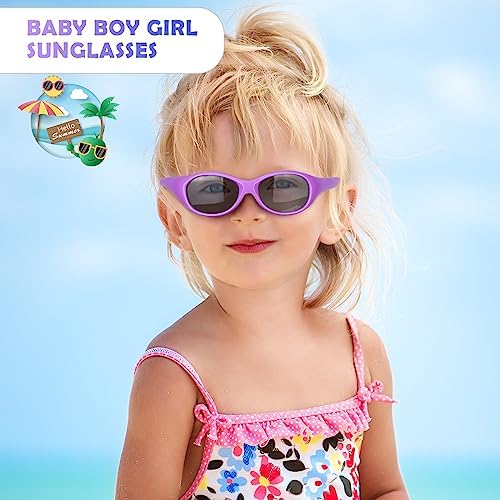 Hifot Baby Boy Girl UV Protection Polarized Sunglasses - Flexible Non-folding For Toddlers And Children 6 Months To Age 2