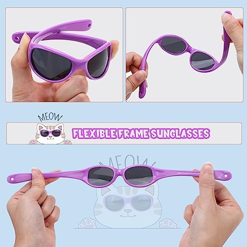 Hifot Baby Boy Girl UV Protection Polarized Sunglasses - Flexible Non-folding For Toddlers And Children 6 Months To Age 2