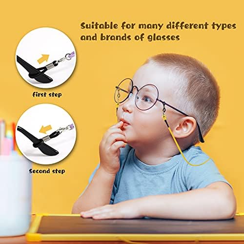 HIFOT Glasses Strap Eyewear Retainer 10 Pcs For Boy Cartoon Dinosaur Rainbow Airplane Kids Adjustable Stretchy Eyeglasses String Strap Face Mask Chain Sunglasses Lanyard Cord
