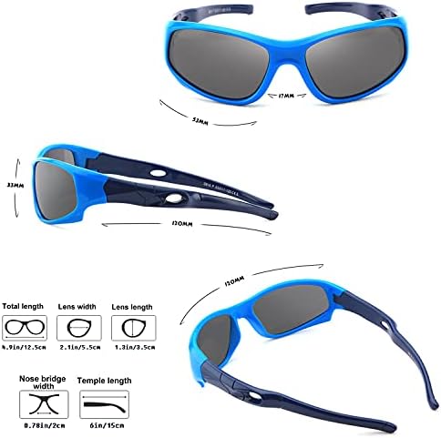 Hifot Kids Polarized Sunglasses For Boys Girls Childrens UV 400 Protection Rubber Flexible Outdoor Beach Eyewear Sport Sunglasses