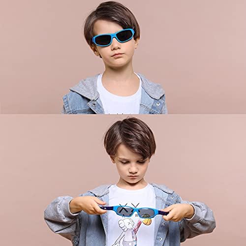 Hifot Kids Polarized Sunglasses For Boys Girls Childrens UV 400 Protection Rubber Flexible Outdoor Beach Eyewear Sport Sunglasses