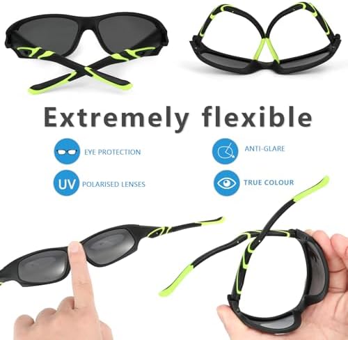 Hifot Kids Polarized Sunglasses For Boys Girls Childrens UV Protection Flexible Outdoor Beach Toddler Eyewear Sport Sunglasses