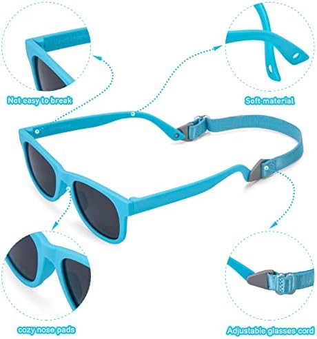 Hifot Kids Sunglasses Boys Girls UV Protection Polarized Baby Rubber Flexible Children Toddler Age 2-7