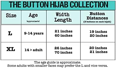 Hijab With Button - Girls Kids Teens Adults