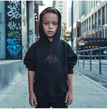 Hippowarehouse Demon Hunter Trio Girl Squad Edgy K-pop Graphic Kids Children's Unisex Hoodie Hooded Top