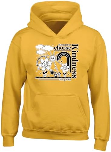 Hippowarehouse Remember choose kindness positive affirmation flowers kids children's unisex Hoodie hooded top