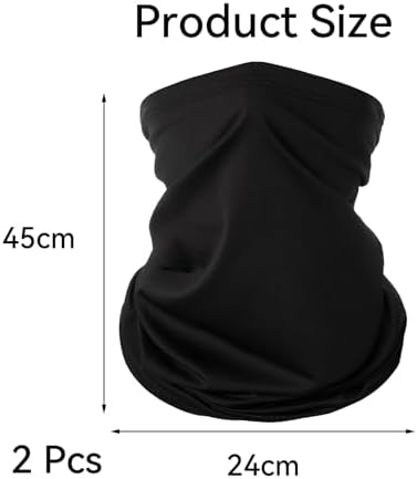 HLMYER 2 Pcs Snoods For Men Breathable Neck Warmer Men Elastic Neck Scarf Mens Snood Winter Windproof Neck Scarf For Boys Girls Winter Outdoor Sport Run Protection(Black)