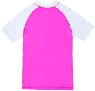 HMILES Short-Sleeve Rash Vest Kids - UPF Boys Girls Rash Guards Swim Top Quickdrying Childs Surf Shirt Wet Top Beach Water Sports Swimwear