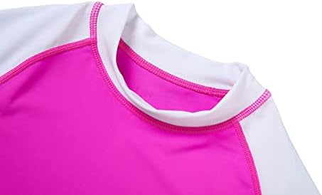 HMILES Short-Sleeve Rash Vest Kids - UPF Boys Girls Rash Guards Swim Top Quickdrying Childs Surf Shirt Wet Top Beach Water Sports Swimwear