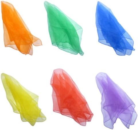 Hoerev Pack of 6 Aapprox. 40cm x 40cm Dancing Juggling Scarves