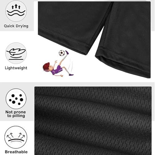 Holimaid Boys Girls Football Shorts Kids Quick Drying School Sports Shorts Breathable Athletic PE Shorts With Drawstring Ideal
