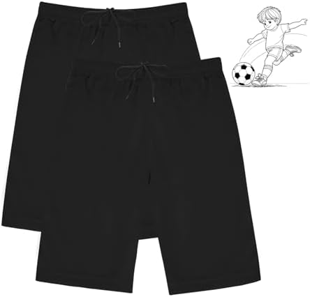 Holimaid Boys Girls Football Shorts Kids Quick Drying School Sports Shorts Breathable Athletic PE Shorts with Drawstring Ideal