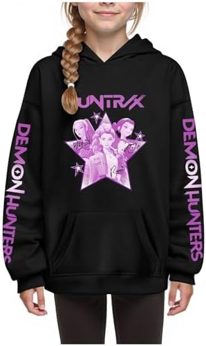 Hoodies Girls Vintage Y2k Pullover Huntr/X Hip Hop Streetwear Oversized Fashion Long Sleeve Hooded Sweatshirt For Kids Girls Boys