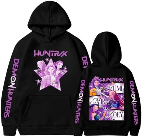 Hoodies Girls Vintage Y2k Pullover Huntr/X Hip Hop Streetwear Oversized Fashion Long Sleeve Hooded Sweatshirt For Kids Girls Boys