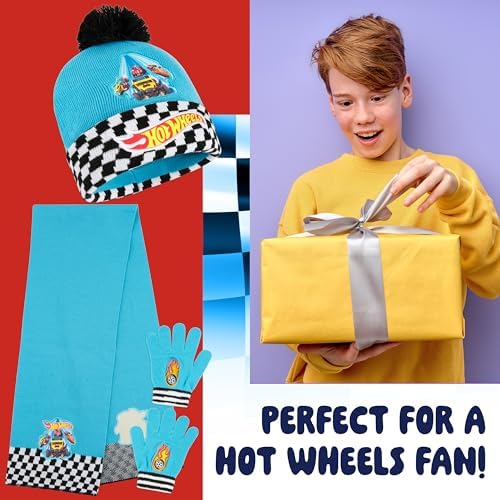 Hot Wheels Boys Winter Accessories Set For School Or Travel - Boys Gifts