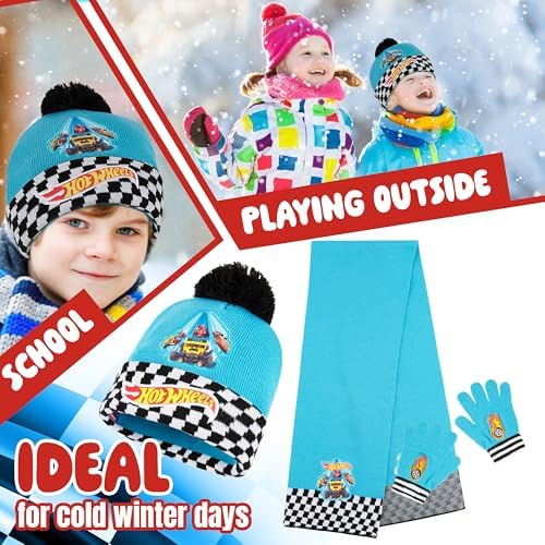 Hot Wheels Boys Winter Accessories Set For School Or Travel - Boys Gifts