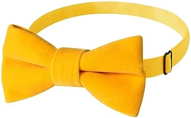 HOULIFE Velvet Bow Tie For Kid – Adjustable Pre-tied Bowtie For Boy Girls Solid Colour Butterfly Bow Ties For Party Ball Banquet Wedding