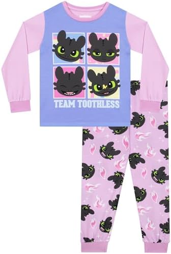 How To Train Your Dragon Pyjamas Toothless Girls Pyjamas Dragon Kids Pjs Girls' Pyjama Sets Ages 5 To 13 Years