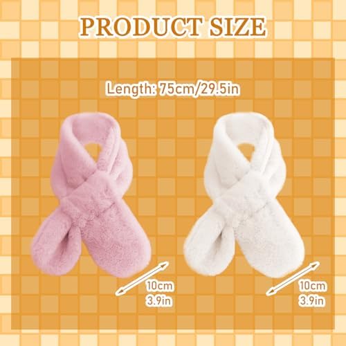 HTTDSLF 2 Pcs Cross Collar Children Scarves Kids Scarf Winter Kids Fleece Scarf Plush Thick Warm Cross Scarf For Toddler Girls