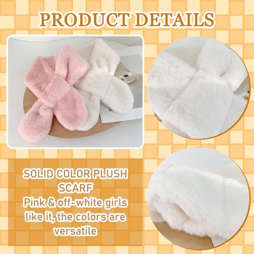 HTTDSLF 2 Pcs Cross Collar Children Scarves Kids Scarf Winter Kids Fleece Scarf Plush Thick Warm Cross Scarf For Toddler Girls